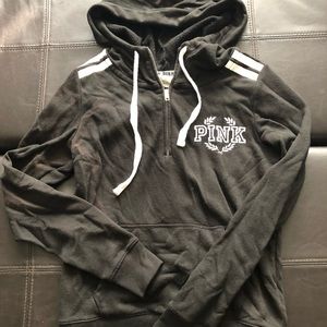 Victoria’s Secret PINK black half zip sweatshirt. Size XS.